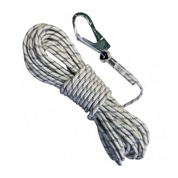 Linea de Vida en cuerda 13 mm con gancho y acople